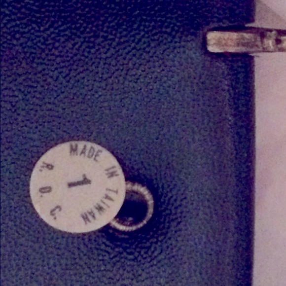 VINTAGE Navy wide leather belt/ gold buckle- Sz 1 - Picture 6 of 6